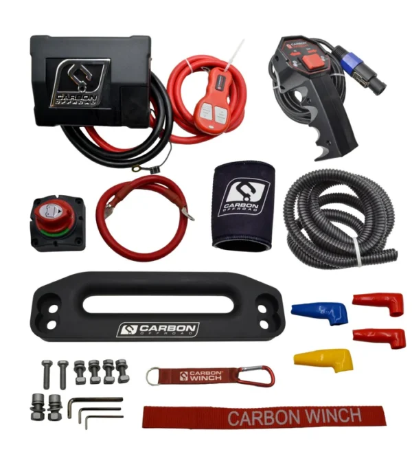 Carbon 12k Electric Winch with Black Rope & Hook - Image 2